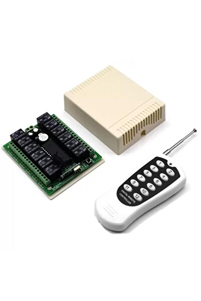 TLS Robotik 12v 433mhz 12 Kanallı Kablosuz Kumandalı Rf Alıcılı Röle Modülü K...