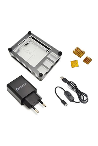 Raspberry Pi 4 Model B Yeni 9 Katmanlı Kutu Soğutucu C Tipi Eu Adaptör