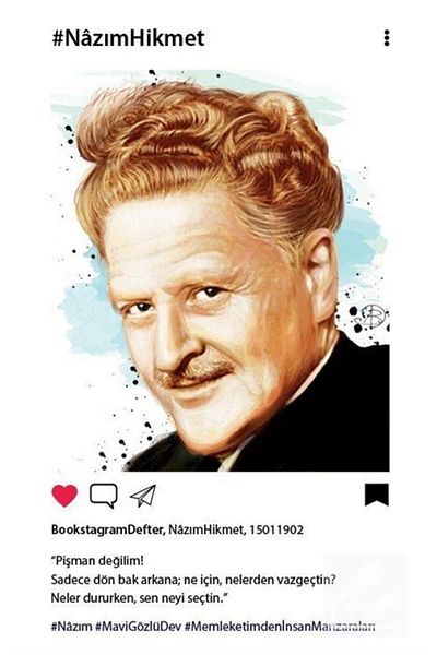 Aylak Adam Hobi Nazim Hikmet - Bookstagram Notebook