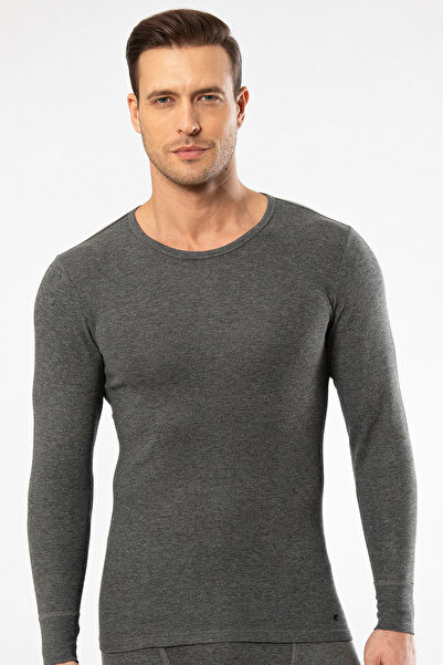Cacharel 1603 Men's Thermal Long Sleeve Crew Neck T-shirt