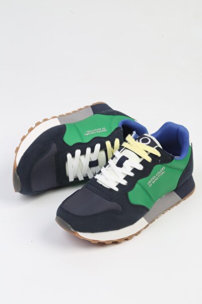 Benetton ® İTHAL Lacivert Yeşil Kadın Spor Ayakkabı BNI-10048