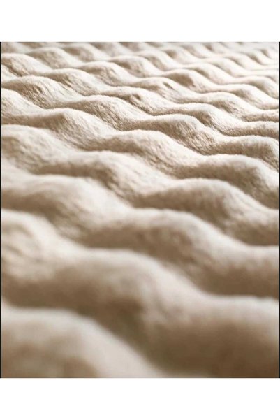 Anatolian Carpet Store Bubble Krem Tavşan Tüyü Kaymaz Taban Kesme Peluş Halı