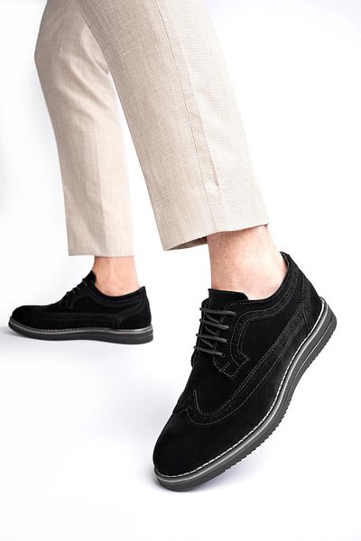 Freemax Ανδρικά παπούτσια Oxford Ανδρικά παπούτσια Oxford Freemax.1118 NUBUCK BLACK