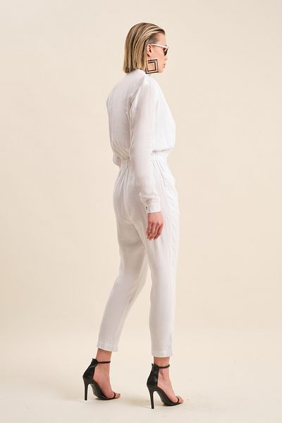 VERDA Buttoned Front Linen Jumpsuit