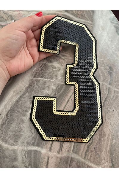 Gönülden Tasarım 22X13 CM FERĂ STICKING PAYETTE NUMĂRUL 3 ARMĂ PATCH CUSUT ACCESORIUM HOBBY