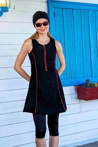 İYİBU Tesmay Half Closed Zippered Tights Dress Swimsuit Water Repellent Fabric