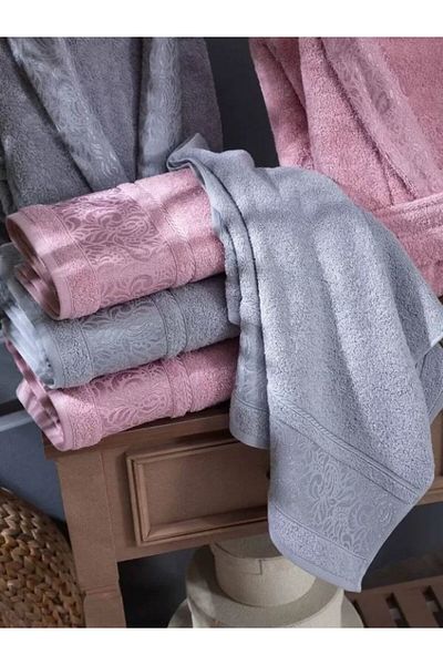 sarra 100% Cotton Dowry Σετ Οικογενειακό Μπουρνούζι 6 τεμαχίων