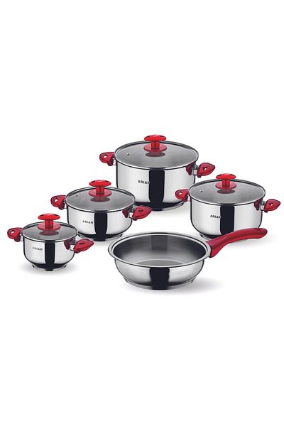 Arian Hyacinth 9 Piece Steel Pot Set