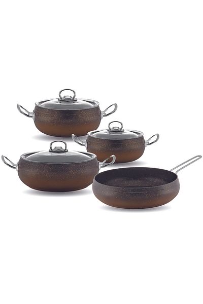 Hascevher Daisy 7 Piece Granite Pot Set