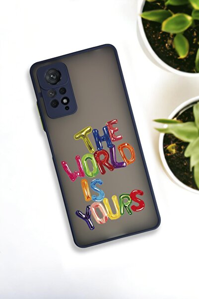 mooodcase Xiaomi Redmi Note 11 Pro Uyumlu The World Desenli Buzlu Şeffaf Lüx Telefon Kılıfı