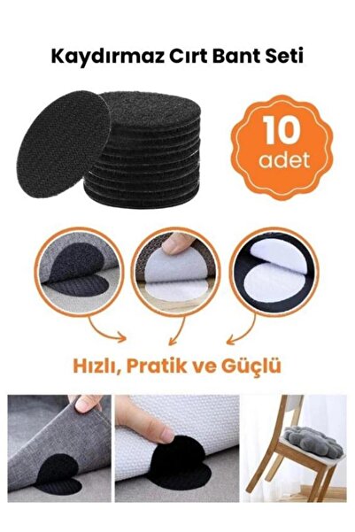 TUTYAKALA Halı Kilim Koltuk Örtüsü Yastık Kaydırmaz Sabitleme Cırt 10 Adet