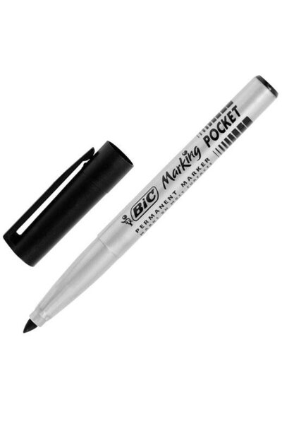 Bic Marker Pocket Marking Fine Permanent Kalem Yuvarlak Uç Siyah Blister 8755921