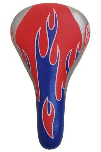 Asroya 16-20 Kids Bicycle - Blue and Red Saddle with Seat Flame