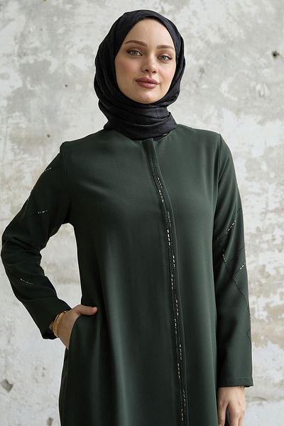 InStyle Χακί Χρωματιστή Πέτρα Κεντημένη Φούρνα
