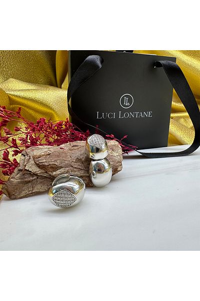 LUCİ LONTANE Half Moon Design Earrings