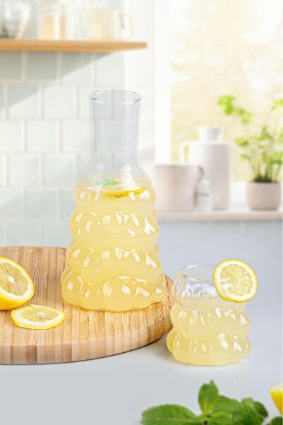 Akkoyunlu home Üzüm Karaf Ve Üzüm Bardak Başucu Sürahisi Bardaklı Karaf Sürahi