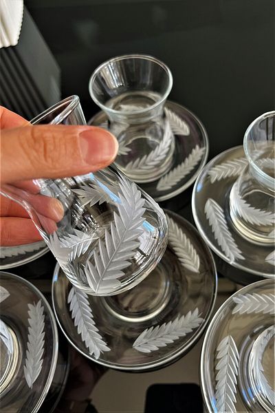 DECOSTYLE 12 Piece Tea Set with Irem Cutting Decoration Suitable for Dishwasher Use Pasabahce