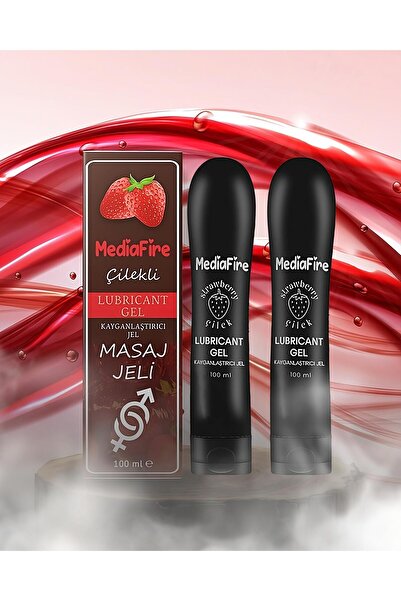 MediaFire 2adet Çilekli Jel 100ml Masaj Jeli Kayganlaştırcı