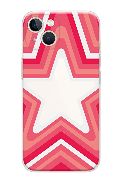 shoptocase Iphone 13 ve 14 Uyumlu Stars Lover Desenli Şeffaf Telefon Kılıfı