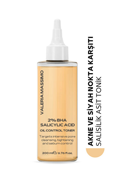 Valeria Massimo Bha %2 Oil Control Toner & Siyah Nokta Hedefli, Yağlanma Dengeleyici Tonik