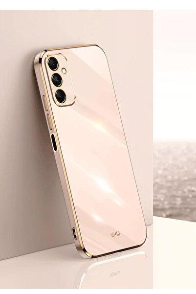 Rivor Samsung Galaxy M13 Uyumlu Kılıf Parlak Kenarlı Altın Işlemeli Kamera Ko...