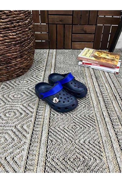 Behtah Kundura Girls Boys Kids 2 Pieces Cross Jibbitz Ornate Closed Front Garden Pool Daily Sandals Slippers