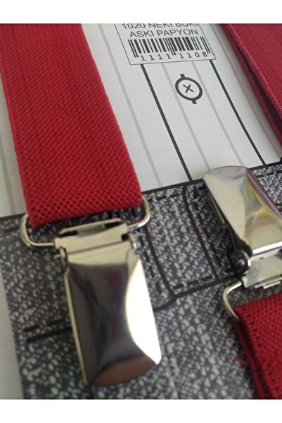 NEKİBUKİ Ayarlanabilir 1-9 Yaş Fuşya Çocuk Pantolon Askısı ve Papyon Takımı