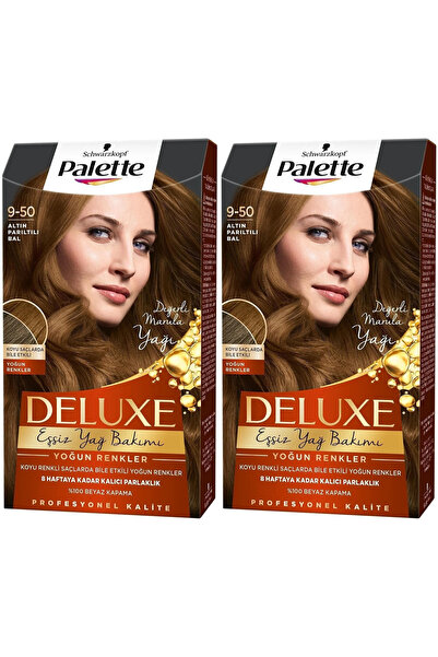 Palette Deluxe Saç Boyası 9-50 Altın Parıltılı Bal 2'li Set