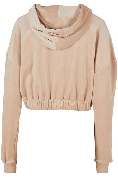 FUBU Damen FW231-014-1 FUBU Signature Allover-Velours-Kurz-Hoodie