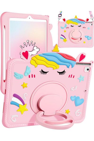 UnDePlus iPad 9. 8. 7. Generation 10.2Inch Compatible Case Cute Dolls Children's Character Case