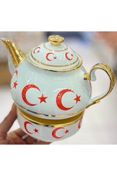 DUKKANI ISTANBUL إبريق الشاي البورسلين والسخان HiLaL