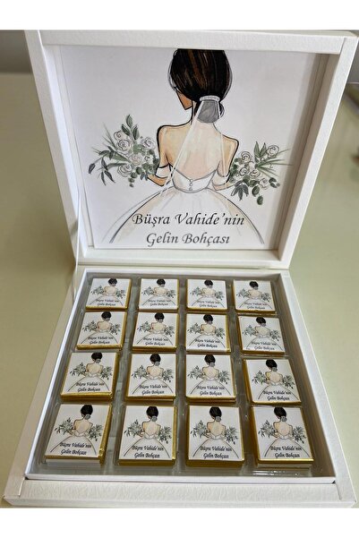 Evliya Şekerleme Etiketli Çikolata ,düğün Çikolatası,gelin Bohçası Çikolatası48li Adet