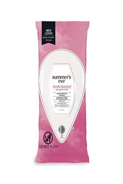 Summer's Eve Simply Sensitive (Hassas Ciltler için Temizleme Bezleri) 32 Adet