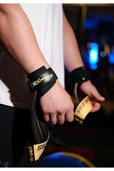 Dex Supports Lasting Energy Lifting Straps T-Grips + Knee Wraps Sports Knee Pad Set of 2