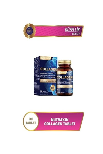 Nutraxin Beauty Gold Collagen 30 Tablet SKT2026 + Facial Cleanser 100ml Hediye