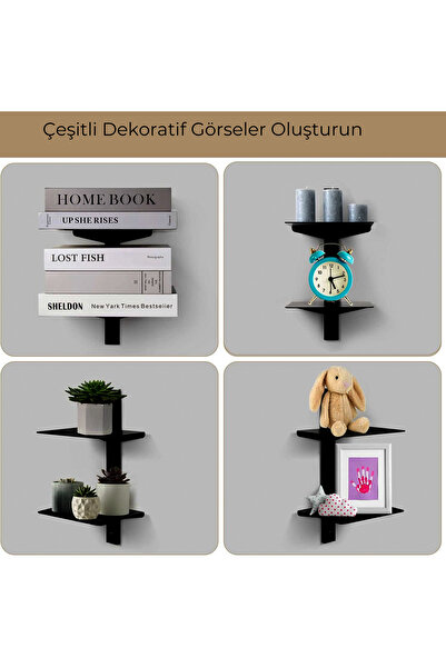 Demsa Design Görünmez Duvara Monte Metal Raf - Kitaplık, Aksesuar Düzenleyici...