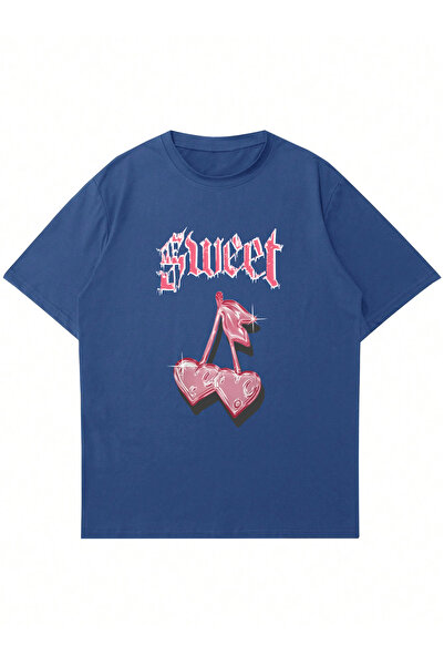 Ginevra Unisex okrugla kragna Slatko Štampano Oversize kroj T-shirt