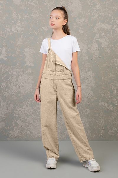 DMB BOYS & GIRLS 9-14 Year Old Cotton Girl's Gabardine Jumpsuit