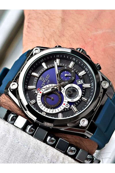 Reward Black Silicone Men's Wristwatch - Stylish Sports String, Bracelet Gift