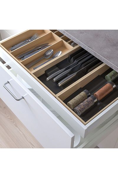 IKEA 72x50 cm Μπαμπού-Ανθρακί-Λευκό Συρτάρι Οργάνωσης