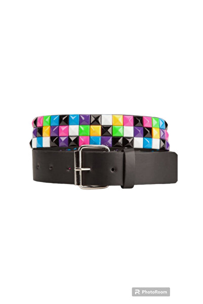 targay حزام على طراز ميتاليكا مرصع بالهرم القوطي