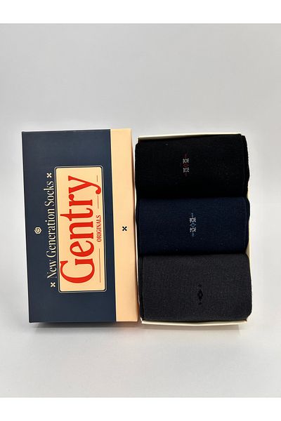 gentry Класически мъжки чорапи с подаръчна кутия | Безшевни пръсти | Подсилена пета | Комплект от 3