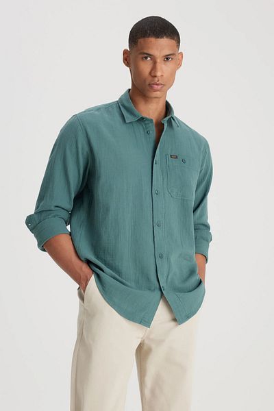 Lee Cămașă 100% bumbac Loose Fit Cămașă pentru bărbați L66N 205295 OT