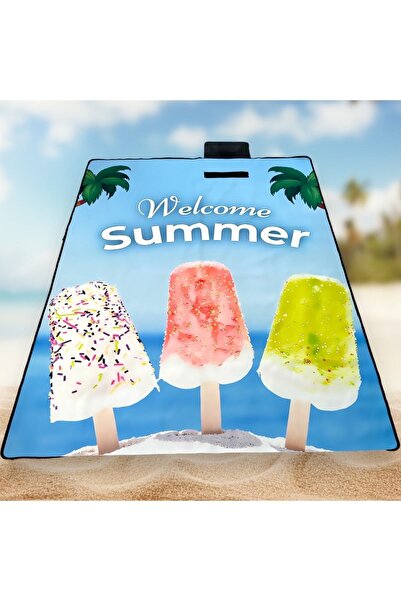 MEDITERIAN سجادة الشاطئ باللون الأزرق الداكن، منشفة الشاطئ، الألعاب، سجادة ال...