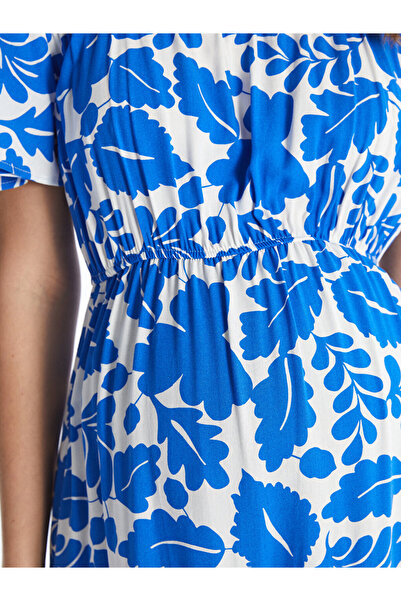 LC Waikiki LCW Kare Yaka Çiçekli Kısa Kollu Hamile Elbise