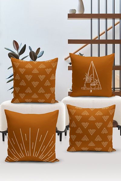 Bertille Home Seria minimalistă - Set de 4 huse de pernă imprimate digital