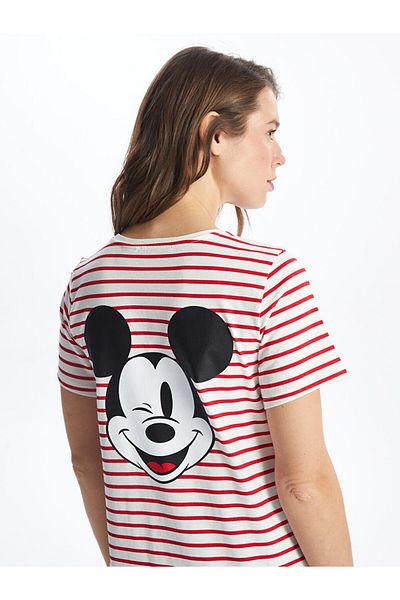 LC Waikiki LCW Crew nyakú Mickey Mouse nyomott rövid ujjú kismama tunika