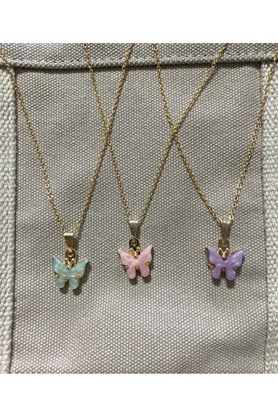 Mercy Aksesuar 3'lü Arkadaşlık Kolyesı Kelebek Set Kolye Best Friends Kolye