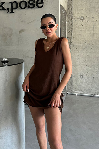 MODAGEN Γυναικείο καλοκαιρινό φόρεμα με άνετη εφαρμογή με λαιμόκοψη V