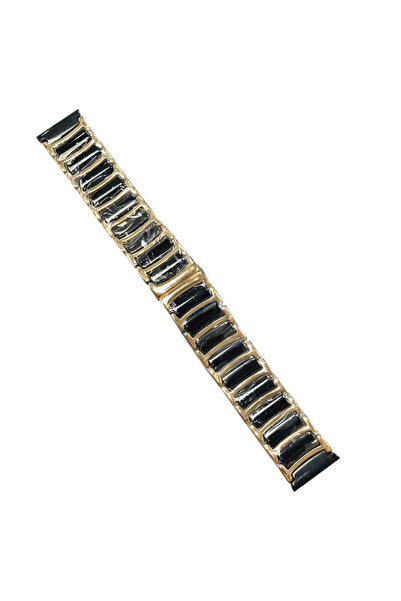 Bilişim Aksesuar Gear S3 (22mm) Seramik Metal Zore Kordon Siyah-Gold